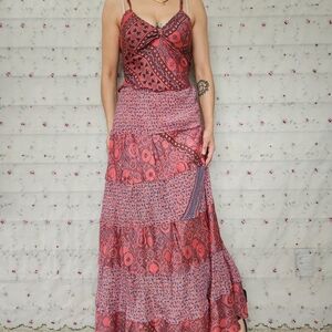 Vintage Tiered Boho Maxi Dress